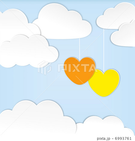 Paper clouds with hearts Paper clouds with hearts 6993761