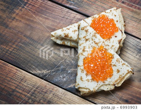 pancakes with red caviar 6993903