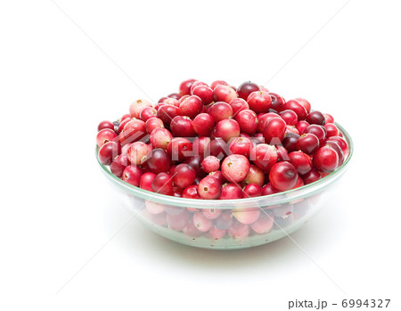 cranberries in a glass bowl on a white background 6994327