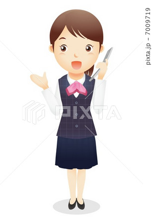 受付事務の女性イラストのイラスト素材