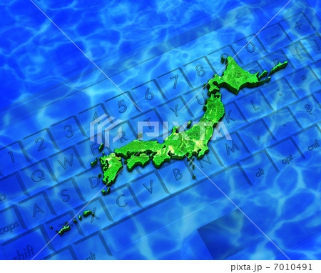 キーボード／波紋の上の日本地図 7010491
