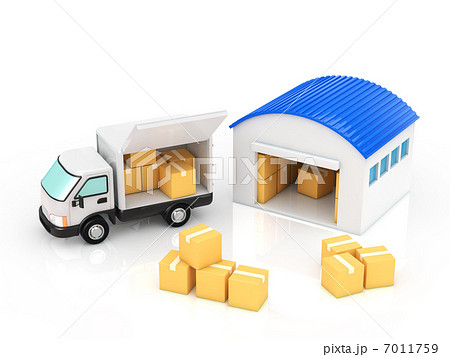 トラックと倉庫のイラスト素材 7011759 Pixta