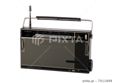 Old-fashioned transistor radio receiver 7011898