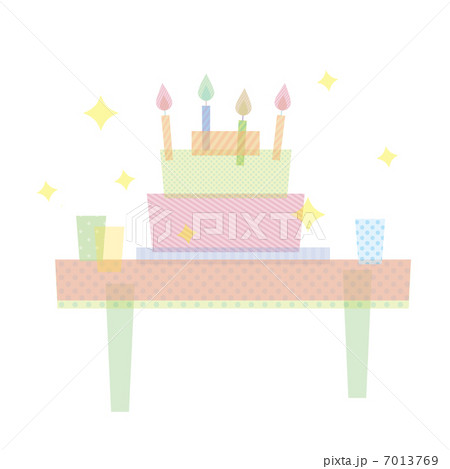 かわいい誕生日ケーキのイラスト素材