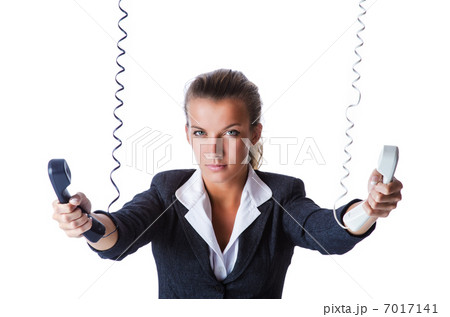 Female helpdesk operator on white 7017141
