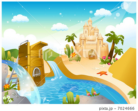 Sand castle and diving board 7024666