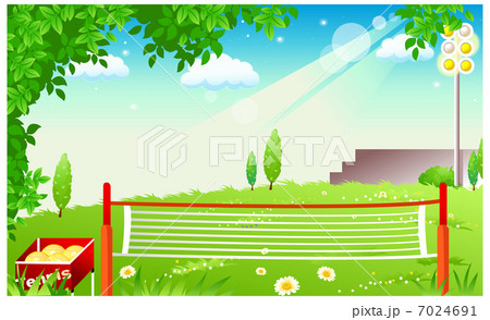 Tennis balls and tennis net Tennis balls and tennis net 7024691
