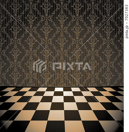 Brown room with checkered floor Brown room with checkered floor 7027363