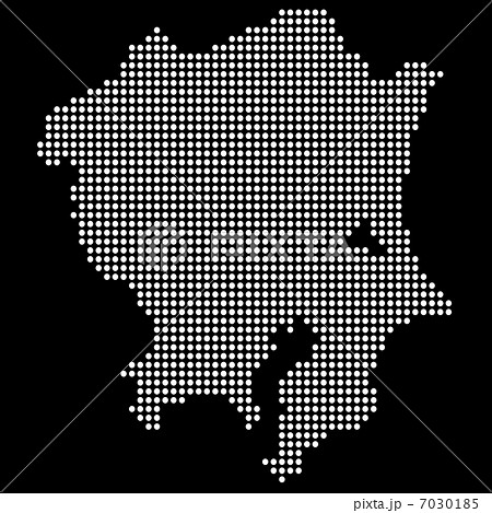 関東地図 黒バック のイラスト素材