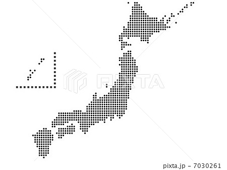 日本地図（白バック・ドット） 7030261