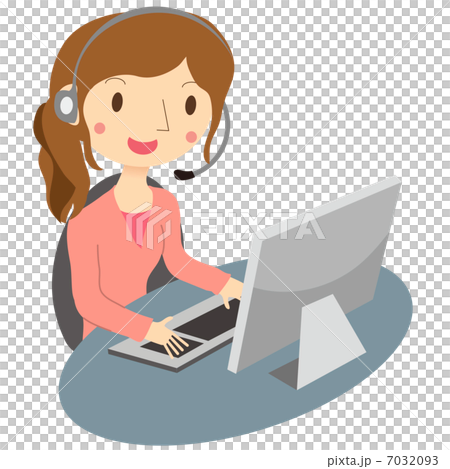 Operator's woman smile 7032093