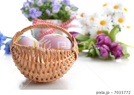 basket of easter eggs basket of easter eggs 7033772