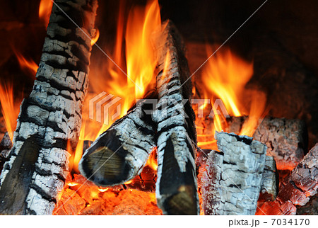 fire in fireplace 7034170