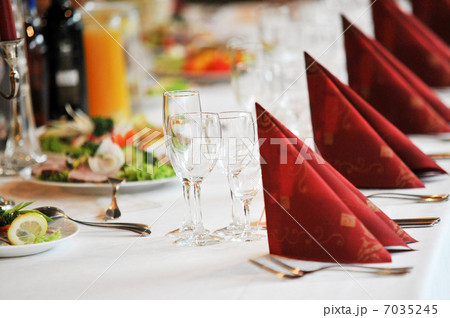 table with food and drink table with food and drink 7035245