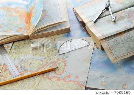 map and pensil map and pensil 7039160