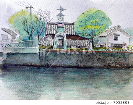 伊豆松崎町のスケッチ画 7052303