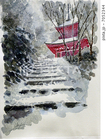 比叡山延暦寺の宝塔の水彩画のイラスト素材 [7052344] - PIXTA