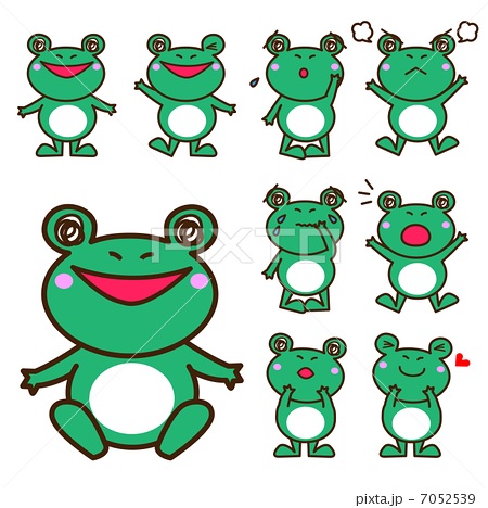 カエルのキャラクター セットのイラスト素材
