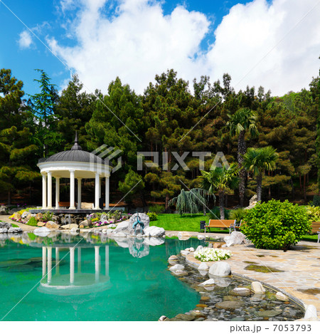 Spring flowers in the Asian garden 7053793