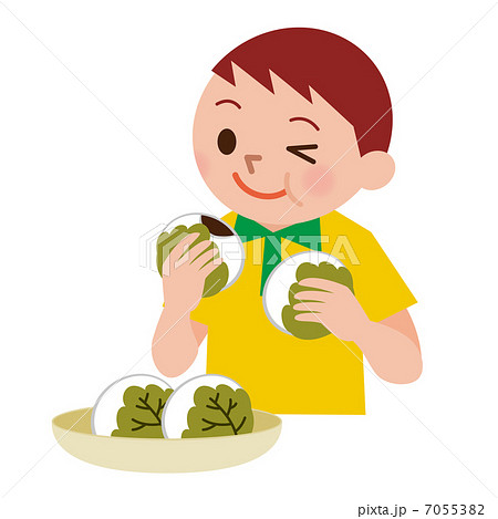 柏餅を食べる男の子 7055382