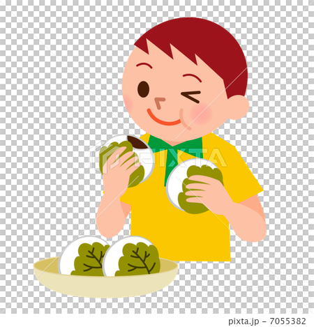 柏餅を食べる男の子 7055382