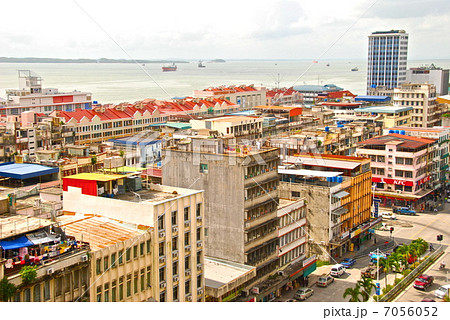 サンダカンの町並み サンダカン 東マレーシア ボルネオ島 の写真素材