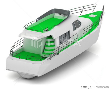 Boat with green walkways 7060980