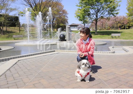 シーズー犬と若い女性 7062957