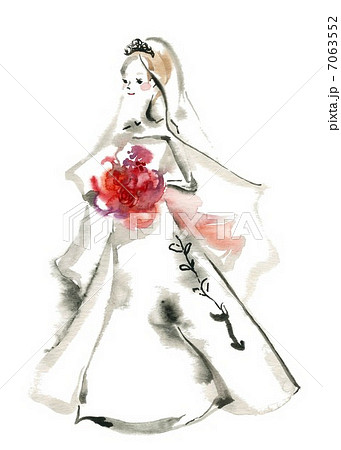 赤いブーケを持った花嫁 赤いブーケを持った花嫁 7063552