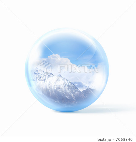Snow mountains inside a glass ball 7068346