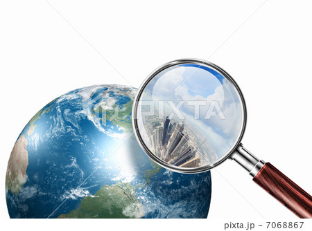 conceptual mini planet with a city on it 7068867