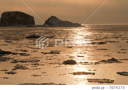 夕暮れの流氷の海 夕暮れの流氷の海 7074273