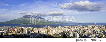 桜島と鹿児島市街 桜島と鹿児島市街 7081975