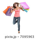 Happy shopping woman running 7095963