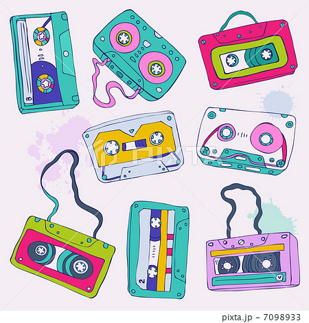 Set of retro cassette tapes Set of retro cassette tapes 7098933
