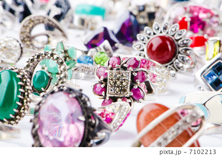 Collection of jewellery rings on white 7102213