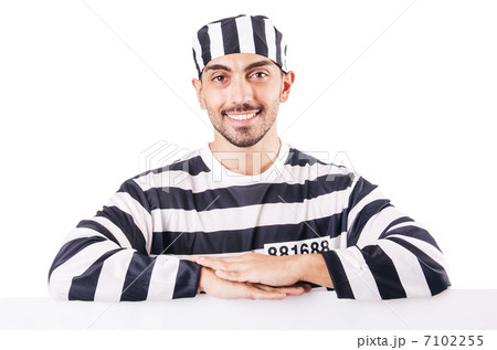Convict criminal in striped uniform Convict criminal in striped uniform 7102255