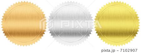 gold, silver and bronze seals or medals set isolated with clippi gold, silver and bronze seals or medals set isolated with clippi 7102907