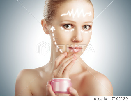 concept skincare. Skin of beauty woman with facelift, plastic su concept skincare. Skin of beauty woman with facelift, plastic su 7103129