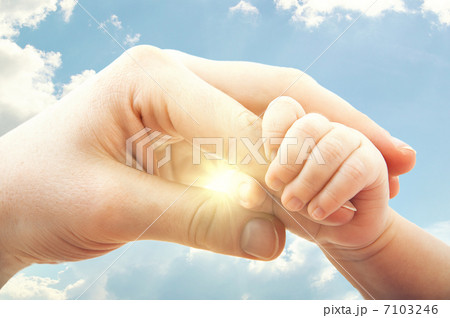 concept of love and family. hands of mother and baby 7103246