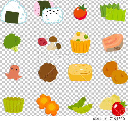 お弁当のおにぎりとおかず 7103850