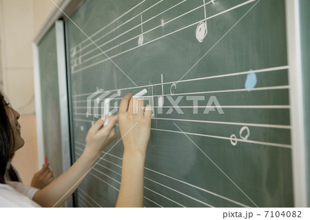 黒板を使う高校生 7104082