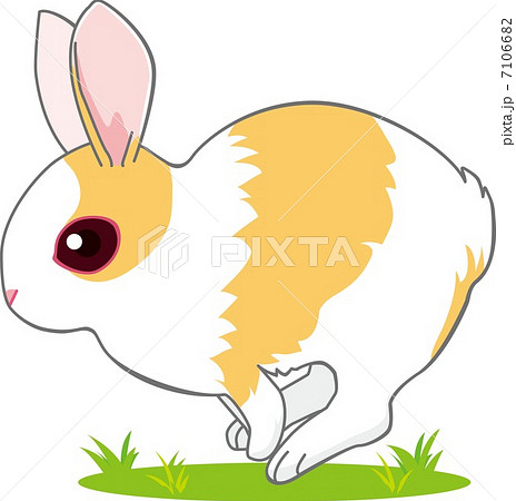 走る子ウサギのイラスト素材