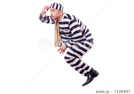 Convict criminal in striped uniform Convict criminal in striped uniform 7106897