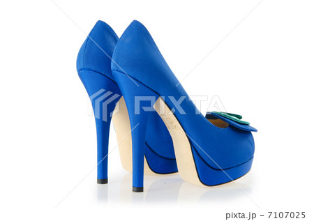 Blue shoes isolated on the white Blue shoes isolated on the white 7107025