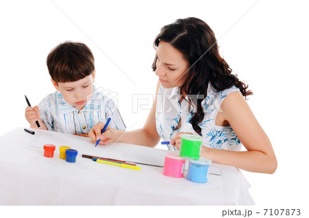 young mother and son young mother and son 7107873