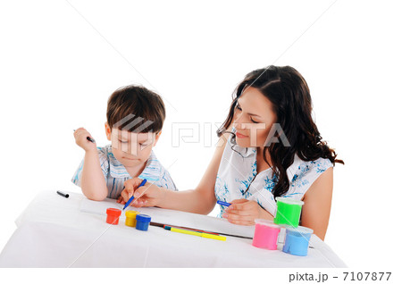 young mother and son young mother and son 7107877