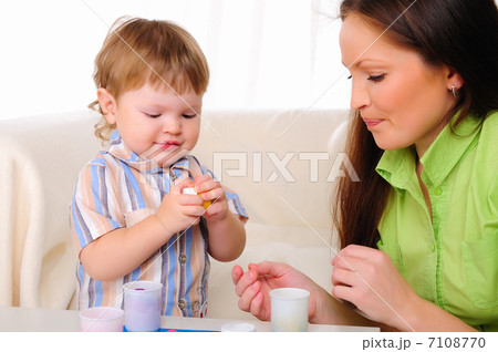 Mom and son having fun together Mom and son having fun together 7108770
