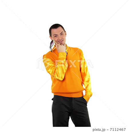 young happy man in bright colour wear young happy man in bright colour wear 7112467