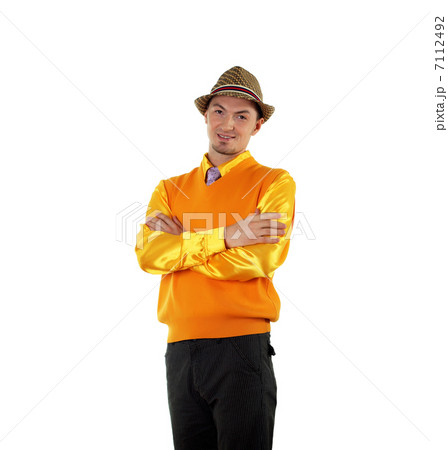 young happy man in bright colour wear young happy man in bright colour wear 7112492
